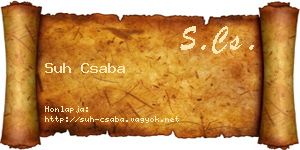 Suh Csaba névjegykártya